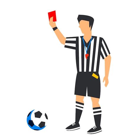 Premium Vector | Abstract football referee with red card and ball