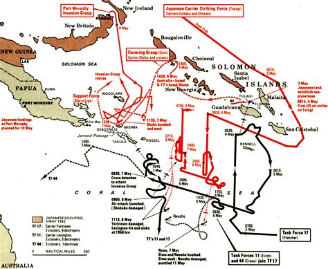 Battle Of Coral Sea Map