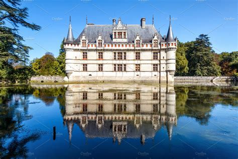 Castle chateau de Azay-le-Rideau | High-Quality Architecture Stock Photos ~ Creative Market