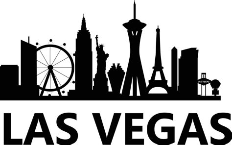 Las Vegas city skyline on white background. Las Vegas city, USA silhouette. city of Las Vegas ...