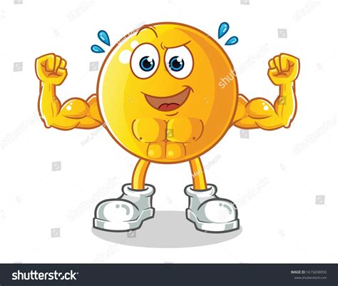 emoticon emoji strong muscle bodybuilder cartoon - Royalty Free Stock ...