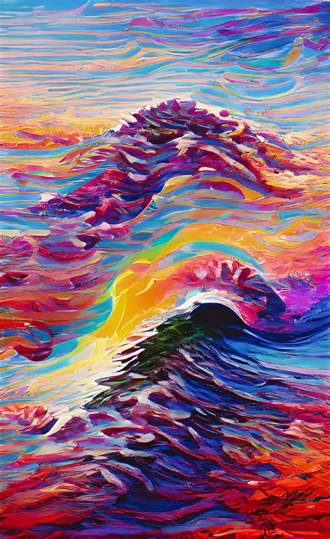 Rainbow Waves (AI Dream Art) - DEKMARK