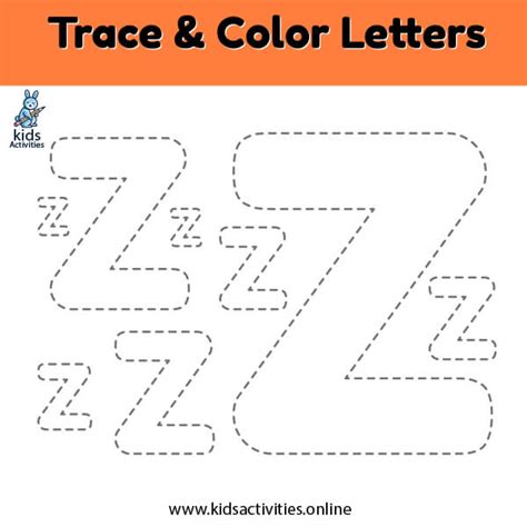 Free!- Printable Letter Z z Tracing Worksheets ⋆ Kids Activities