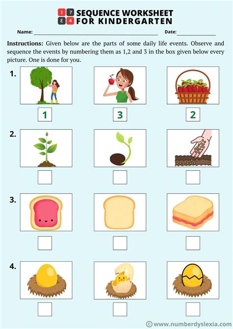 Kindergarten Number Sequence Worksheets