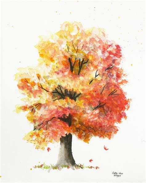 Watercolor Fall Trees