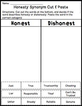 Honesty Activities For Character Education Lessons | Character education lessons, Honesty lesson ...