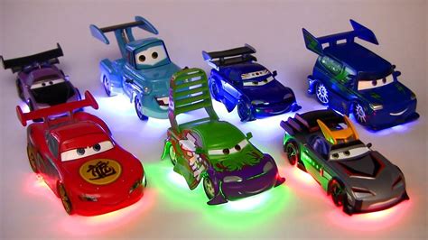 Light Up Deluxe Die-Cast Set Tuners DJ WIngo Lightning McQueen Mater Disney Pixar Cars Toons ...