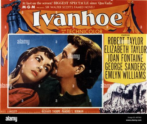 IVANHOE poster for 1952 film with Elizabeth Taylor and Robert Taylor ...