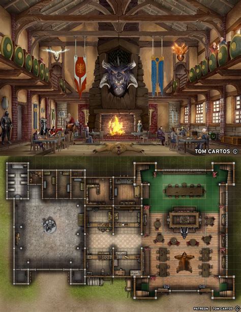 Adventurers Guildhall Interior Scene - Free Version | Patreon ...