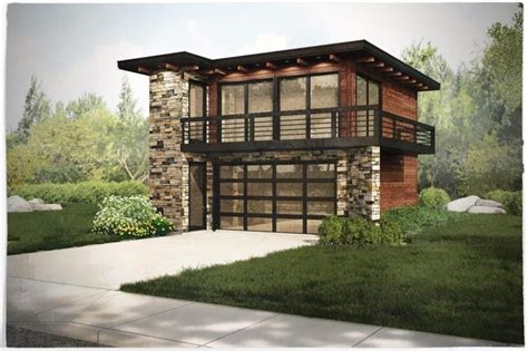 Modern Two Story Small House Plan with Garage | Pearl Loft | Small ...