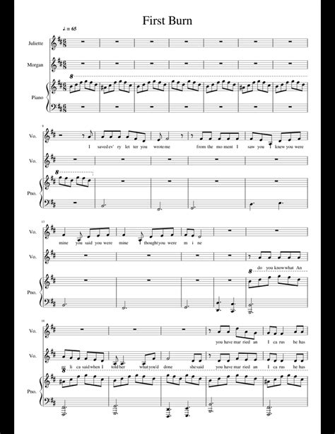 First Burn sheet music for Piano, Voice download free in PDF or MIDI