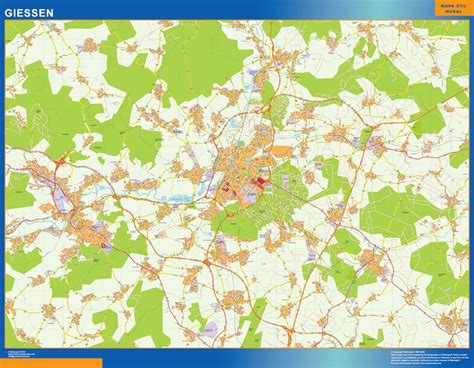 giessen wall map | Vector and Wall Maps for UK from Netmaps.uk