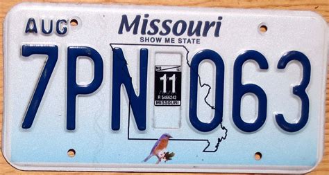 2011 Missouri vg+ | Automobile License Plate Store: Collectible License ...