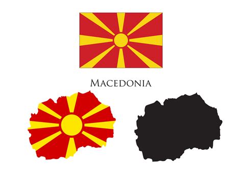 macedonia flag and map illustration vector 21222981 Vector Art at Vecteezy