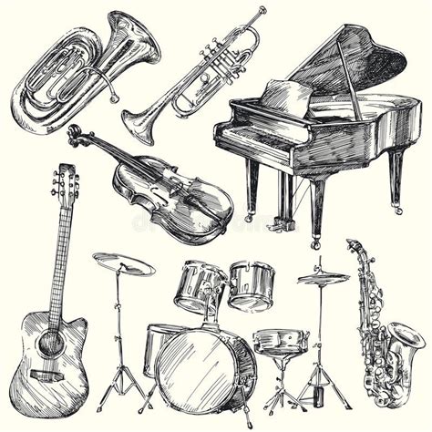 Musical instruments. Hand drawn collection , #Affiliate, #instruments ...