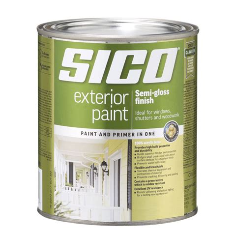 Sico Exterior Paint and Primer - Semi Gloss - Medium Base - Opaque - 899 ml 817-502-899ML | Réno ...