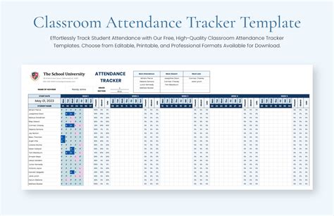 Classroom Attendance Tracker Template - Google Sheets, Excel | Template.net