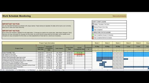 Project Planning and Monitoring Tool in MS Excel - YouTube