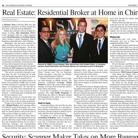 Los Angeles Business Journal - MSM Luxury Estates