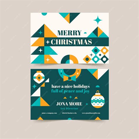 Premium Vector | Flat business christmas cards template