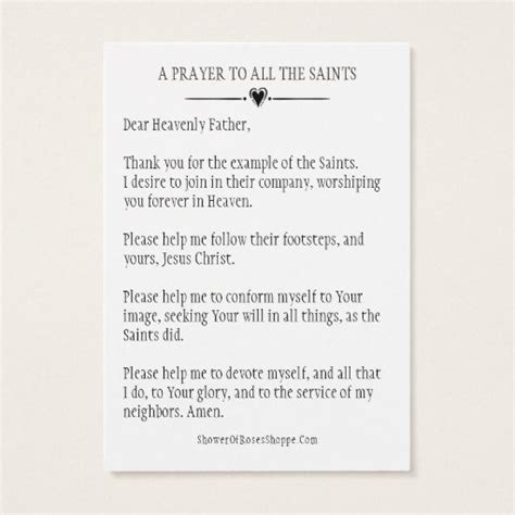 ALL SAINTS DAY PRAYER CELEBRATION HOLY CARDS | Zazzle