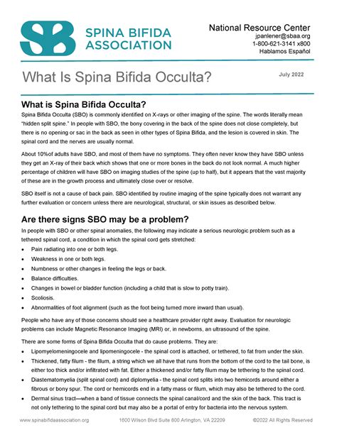 Spina Bifida Occulta - Spina Bifida Association