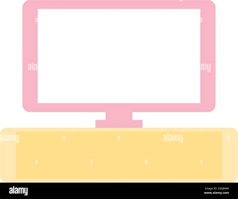Yellow TV stand with pink TV, illustration, on a white background Stock Vector Image & Art - Alamy