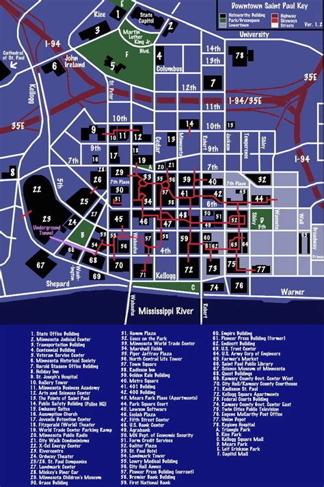 Map Of Skyway Downtown Minneapolis