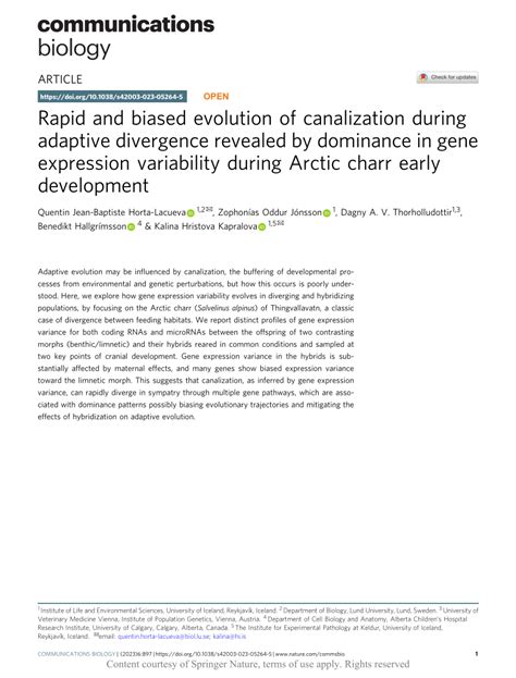 (PDF) Rapid and biased evolution of canalization during adaptive ...