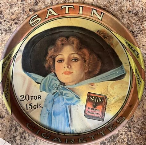 VINTAGE CHEINCO SATIN Turkish Cigarettes Tray (PL354), 14 Inch $12.00 - PicClick