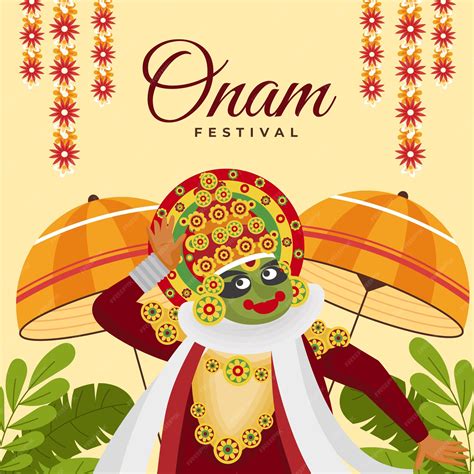 Premium Vector | Flat illustration for onam festival celebration