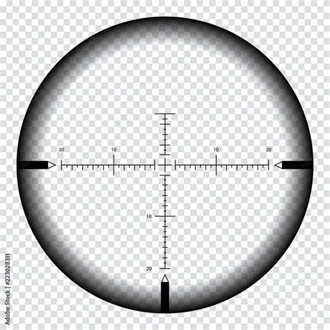 Realistic sniper sight with measurement marks. Sniper scope template ...