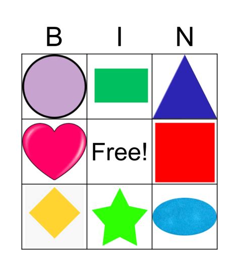 Shapes Bingo Card