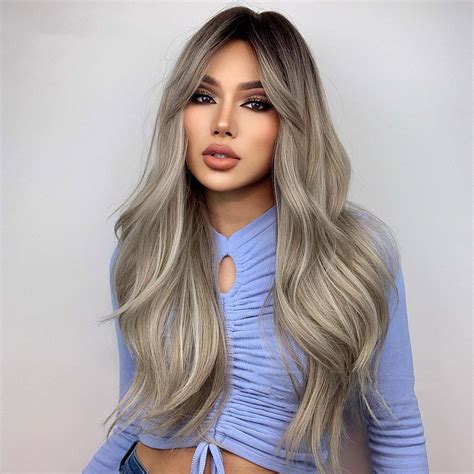 Lizheee Two Yuan Wig Female Long Hair Fashion Makeup Wig Europe And The ...