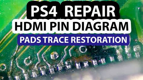 PS4 HDMI Trace Repair - Pins Layout Diagram and connector replacement - YouTube