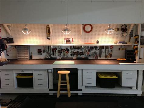 workbench lighting Garage Shed, Garage Work Bench, Garage Tools, Garage ...