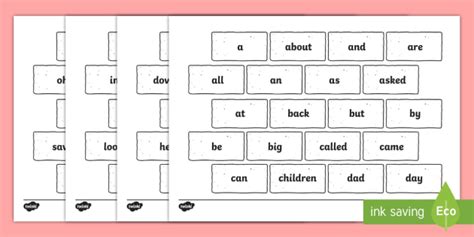 High Frequency Words Word Wall Worksheet / Worksheet