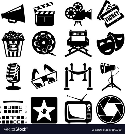 Cinema icon set Royalty Free Vector Image - VectorStock