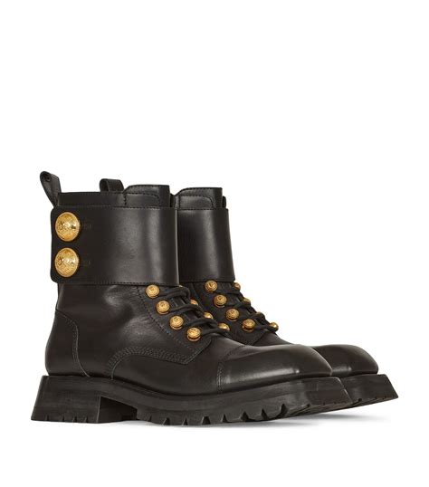 Womens Balmain black Leather Ranger Boots | Harrods # {CountryCode}