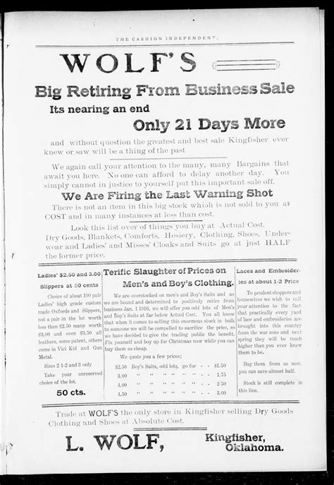 The Independent. (Cashion, Okla.), Vol. 8, No. 32, Ed. 1 Thursday, December 9, 1915 - Page 9 of ...