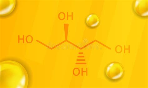 Erythritol Chemical Formula. Erythritol 3D Realistic Chemical Molecular Structure Stock Vector ...