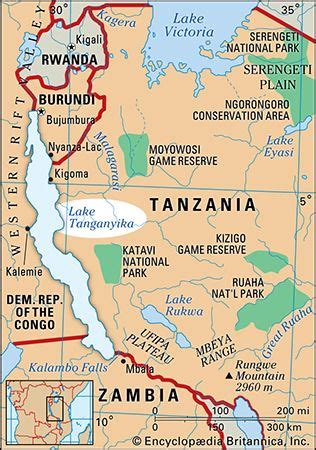 Lake Tanganyika Africa Map | World Map Gray