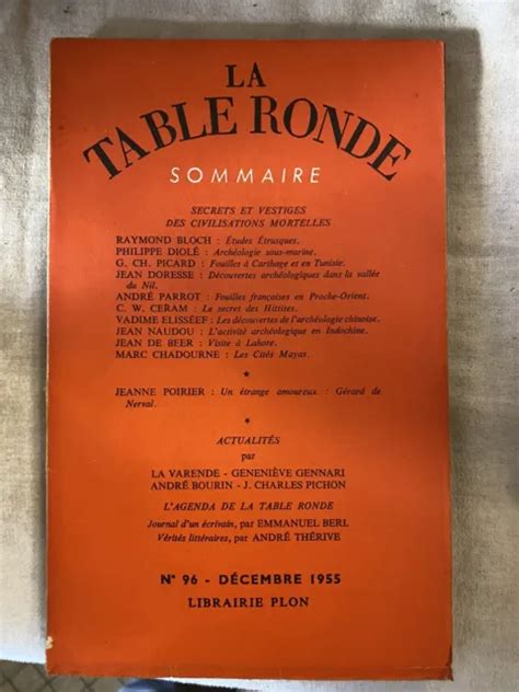 ARCHEOLOGIE SECRETS ET vestiges des civilisations mortelles La Table Ronde 1955 $41.62 - PicClick