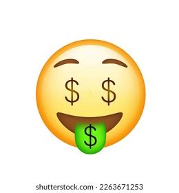 Moneymouth Face Emoji Isolated On White Stock Vector (Royalty Free ...