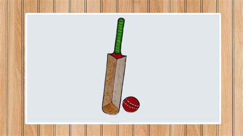 Cricket Bat Drawing, Vector Illustration Cartoon Cricket Bat — Stock ...