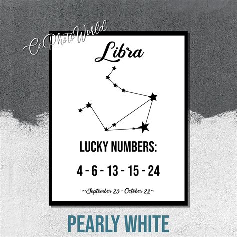 Libra Lucky Numbers Horoscope Wall Art Libra Zodiac Art - Etsy