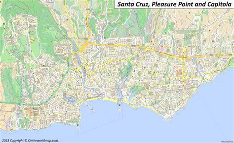 Map of Santa Cruz, Pleasure Point And Capitola Map | California ...