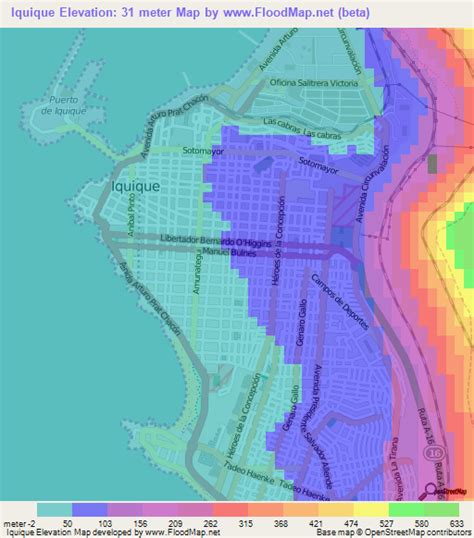 Elevation of Iquique,Chile Elevation Map, Topography, Contour