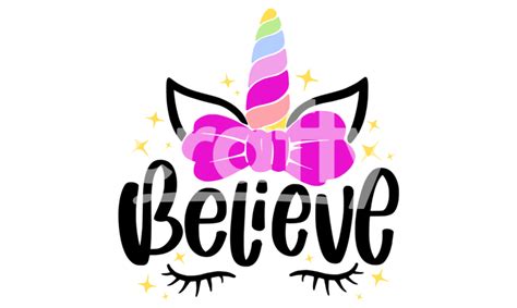 Believe | Unicorn SVG Cut File | Crafty