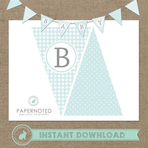 BABY BOY Banner DIY Printables Instant Download by papernoted | Manualidades, Guirnaldas